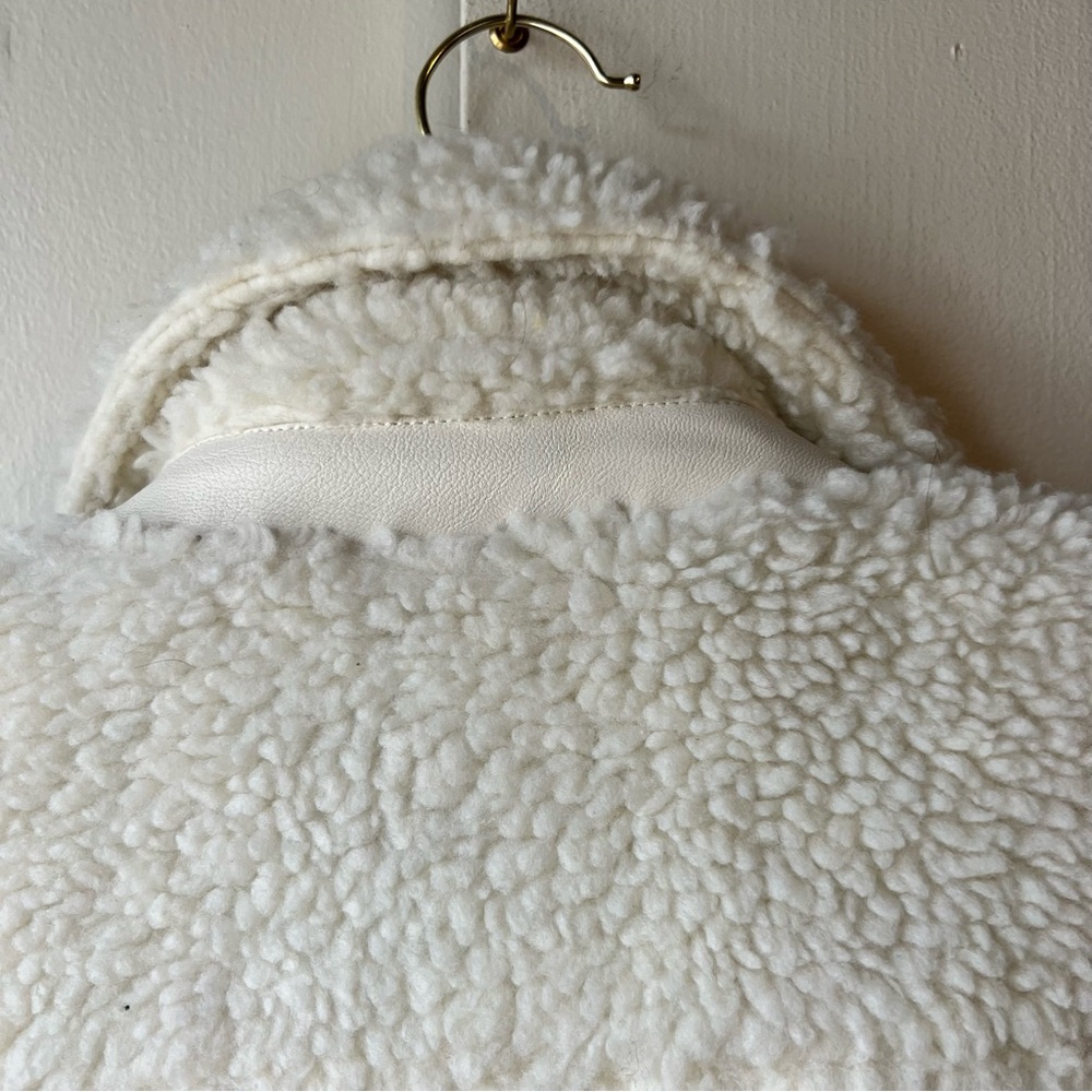 Levi's Off-White Teddy Jacket Coat Small Cozy Cottagecore - Picture 6 of 12
